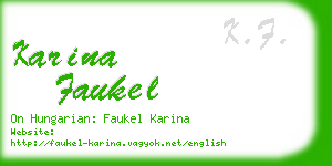 karina faukel business card